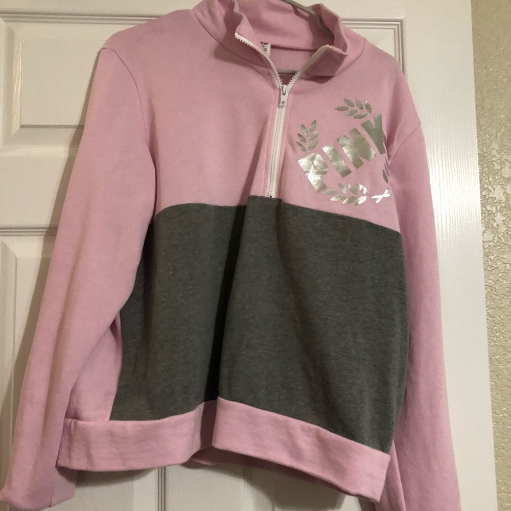 Pink Victoria secret pull over hoodie size large